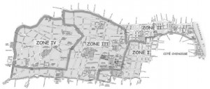 Urbanisation zones in the French Concession